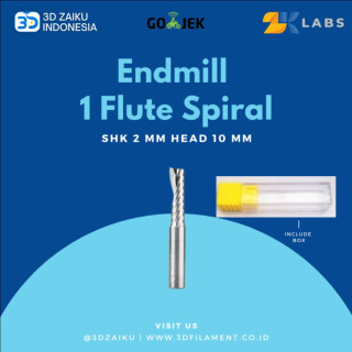 Mata Bor CNC Endmill 1 Flute Spiral 3,175 SHK 2 mm Head 10 mm CEL